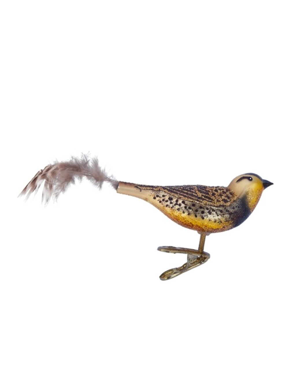 Old World Christmas OWC Goldfinch Clip On Glass Bird Ornament